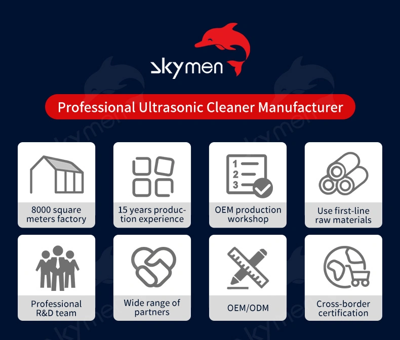 Skymen Ultrasonic Power Plus 1080W Medical Ultrasonic Cleaning Machine with Heater Timer Benchtop Cleaner 30L
