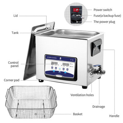 2.85 Gallon Ultrasonic Cleaning Mchine For Filter Element With 200w Heating Power