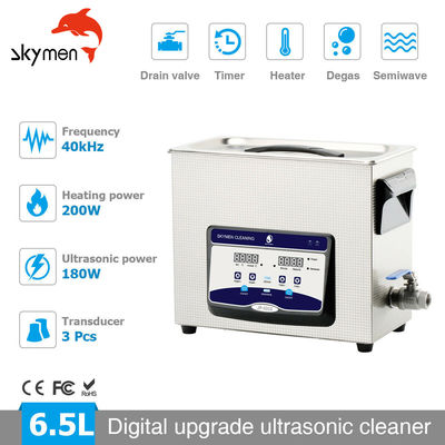 Skymen Ultrasonic Cleaner For Auto Gun Parts With Basket 200W Heater 1.72 Gallon