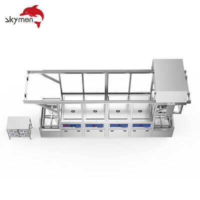 Semi-Automatic Multi-Tank Ultrasonic Cleaning Machine with Motorized Lift & Transfer System