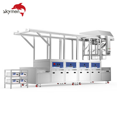 Semi-Automatic Multi-Tank Ultrasonic Cleaning Machine with Motorized Lift & Transfer System