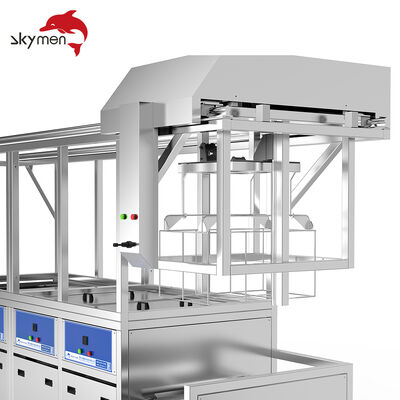 Semi-Automatic Multi-Tank Ultrasonic Cleaning Machine with Motorized Lift & Transfer System