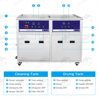 Double Slot Ultrasonic Cleaner with Filtration System Cleaning and Drying Fuction