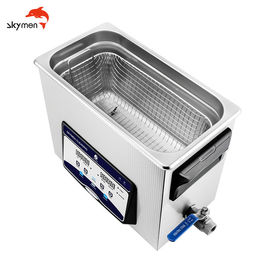 6 Liters Dental Ultrasonic Cleaner Stainless Steel Basket 40KHz With Drain Valve