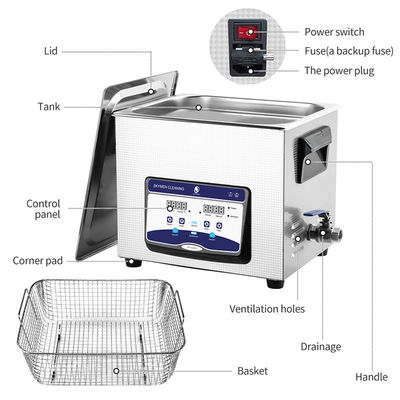 2.85 Gallon Ultrasonic Cleaning Mchine For Removing Welding Spot  With 200w Heating Power for Removing Resin