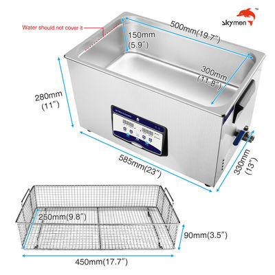 500W Heater 5.81 Gallon Ultrasonic Cleaning Machine SUS304 For Fuel Pump