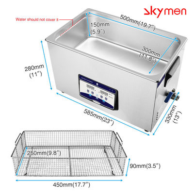 500W Heater 40KHz 5.81 Gallon Ultrasonic Glasses Cleaner For Petrolift