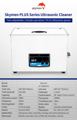 30L 1080W Electric Ultrasonic Cleaner For Beaker Clamp Lab Instruments