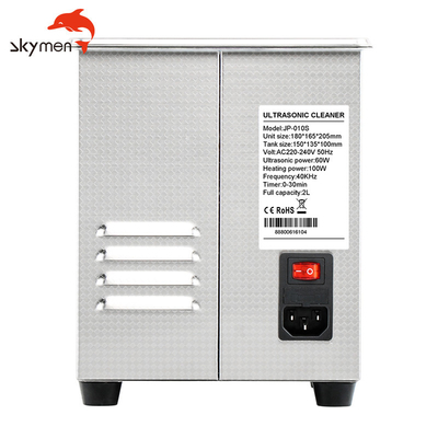 2mm Tank Benchtop Ultrasonic Cleaner 30min Timer 2L 80W Power Adjustable